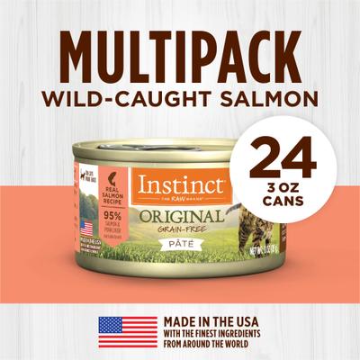 Original Real Salmon Recipe Grain-Free Pate Wet Cat Food, 3-oz can, case of 24