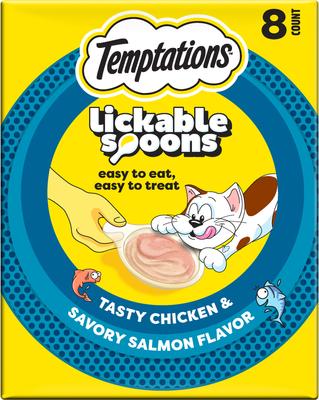 Lickable Spoons Tasty Chicken & Cheesy Cheese Cat Lickable Treats, .353-oz spoon, box of 4
