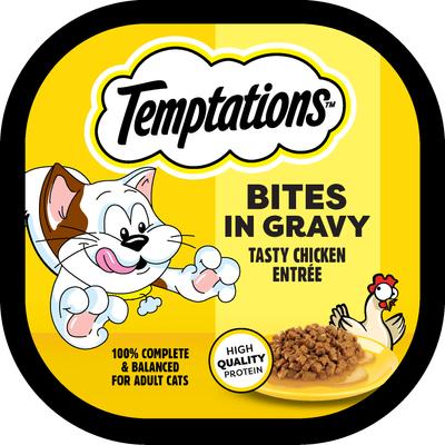 Tasty Chicken Flavor Bites in Gravy Wet Cat Food, 3.5-oz tray, case of 24