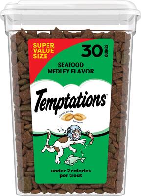 Classic Seafood Medley Flavor Soft & Crunchy Cat Treats, 30-oz tub