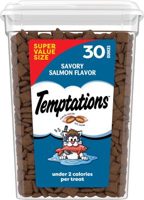 Classic Savory Salmon Flavor Crunchy & Soft Cat Treats, 30-oz tub