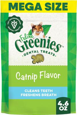Feline Savory Salmon Flavor Adult Natural Dental Cat Treats, 4.6-oz bag
