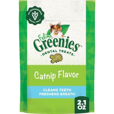 Golosinas dentales naturales para gatos adultos Feline Savory con sabor a salmón, bolsa de 4.6 oz