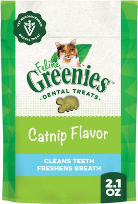 Feline Catnip Flavor Adult Natural Dental Cat Treats, 21-oz tub