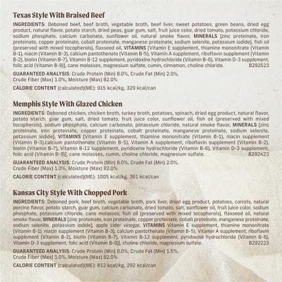 Alimento húmedo para perros sin cereales Slow Cooked BBQ Variety Pack, lata de 12.7 oz, caja de 12