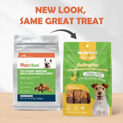 Palitos de cuero crudo envueltos en hígado de pollo, pato y pollo con triple sabor, premios para perros de 6 pulgadas, 20 unidades