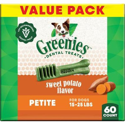 Premios dentales naturales para perros Petite Sweet Potato, 60 unidades