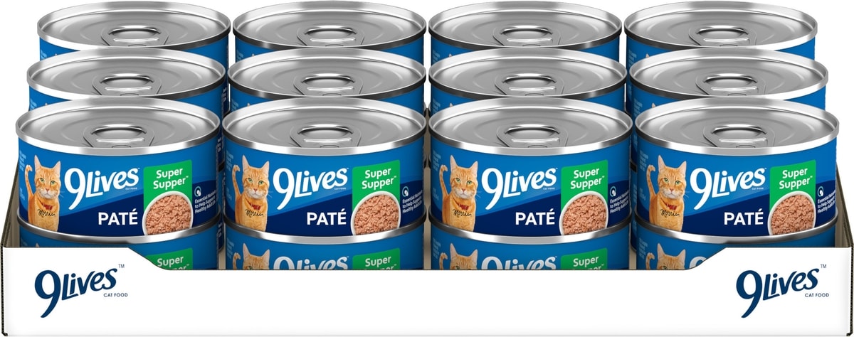 9Lives Paté Super Supper, caja exacta de 24 latas de 156 g, Chewy