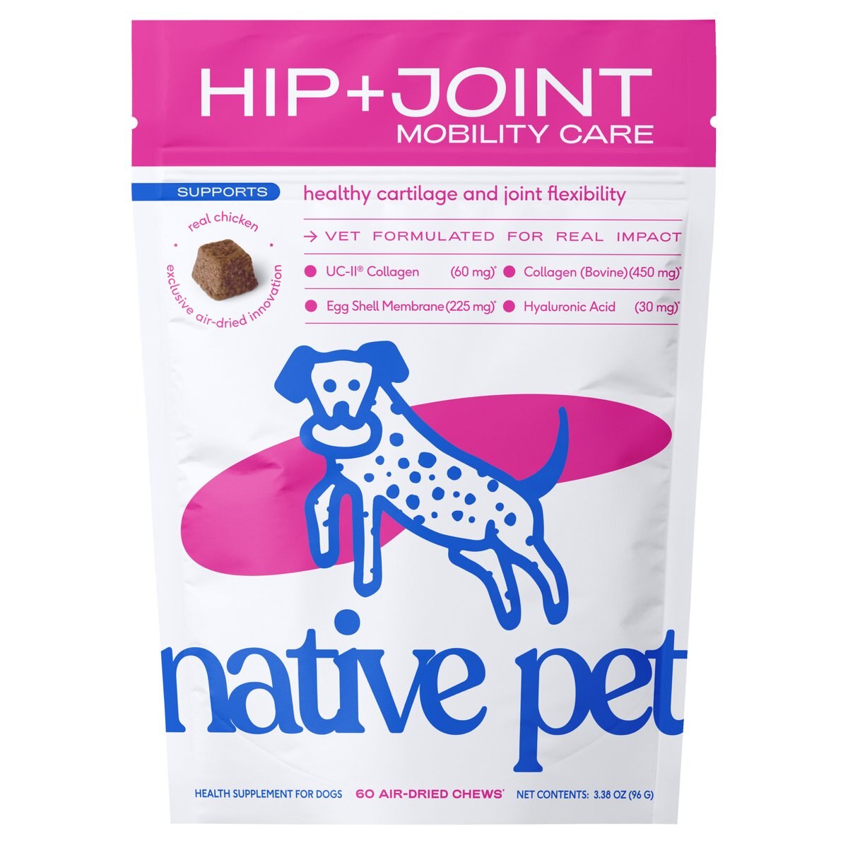Native Pet Hip & Joint Mobility Care Chews for Dogs, 120 count