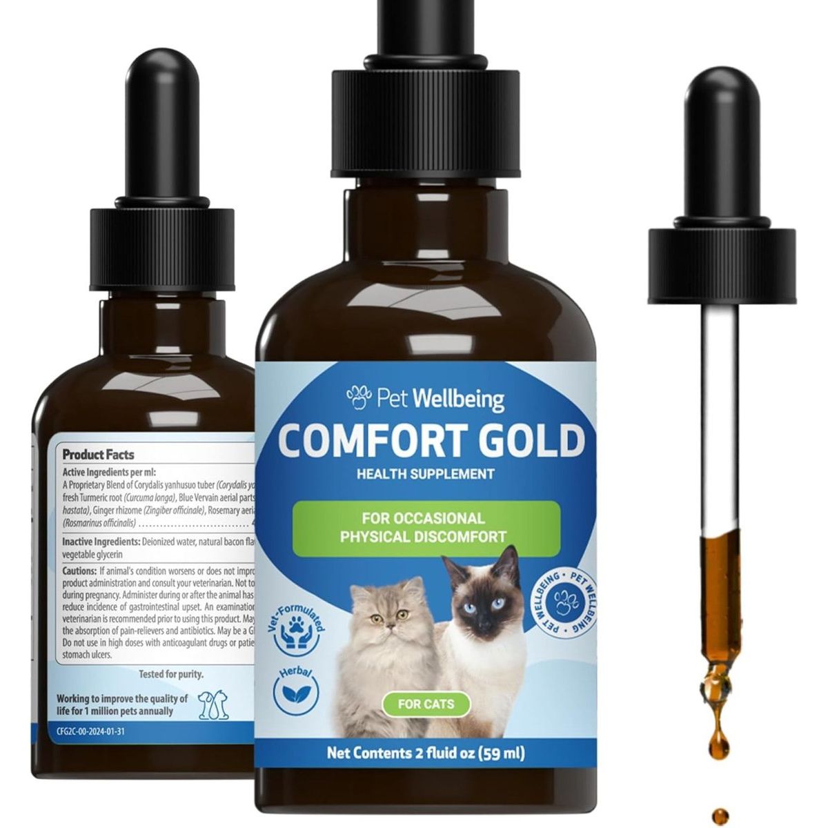 Comfort GOLD for Occasional Discomfort for Cats. 60 ml. - Pet Wellbeing