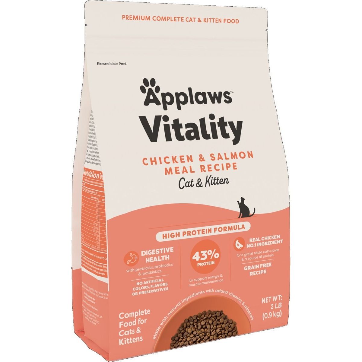 Vitality Alimento Húmedo, Vitality Complete y Balanced Pollo y Harina de Salmón Recipe High Protein. - Applaws