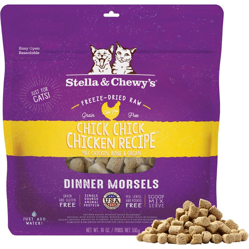 Chick Chick Chicken Dinner Morsels Freeze-Dried Raw Cat Food. 510 g.