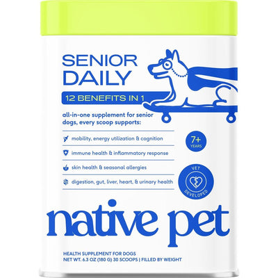 Native Pet Senior Daily Powder 12-in-1 Supplement for Senior Dogs, 6.3-oz