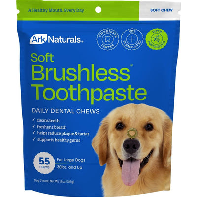 Soft Brushless Toothpaste Dental Chews, tamaño Grande. 510 g. - Ark Naturals