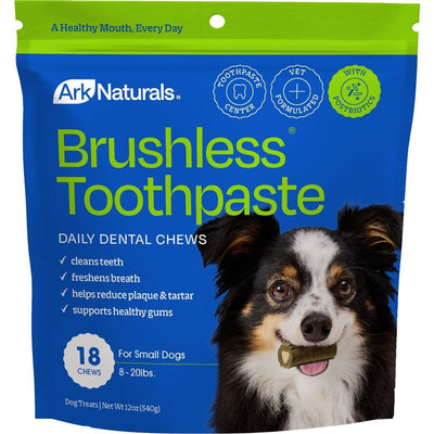 Brushless Toothpaste Dental Chews, tamaño Pequeño. 340 g. - Ark Naturals