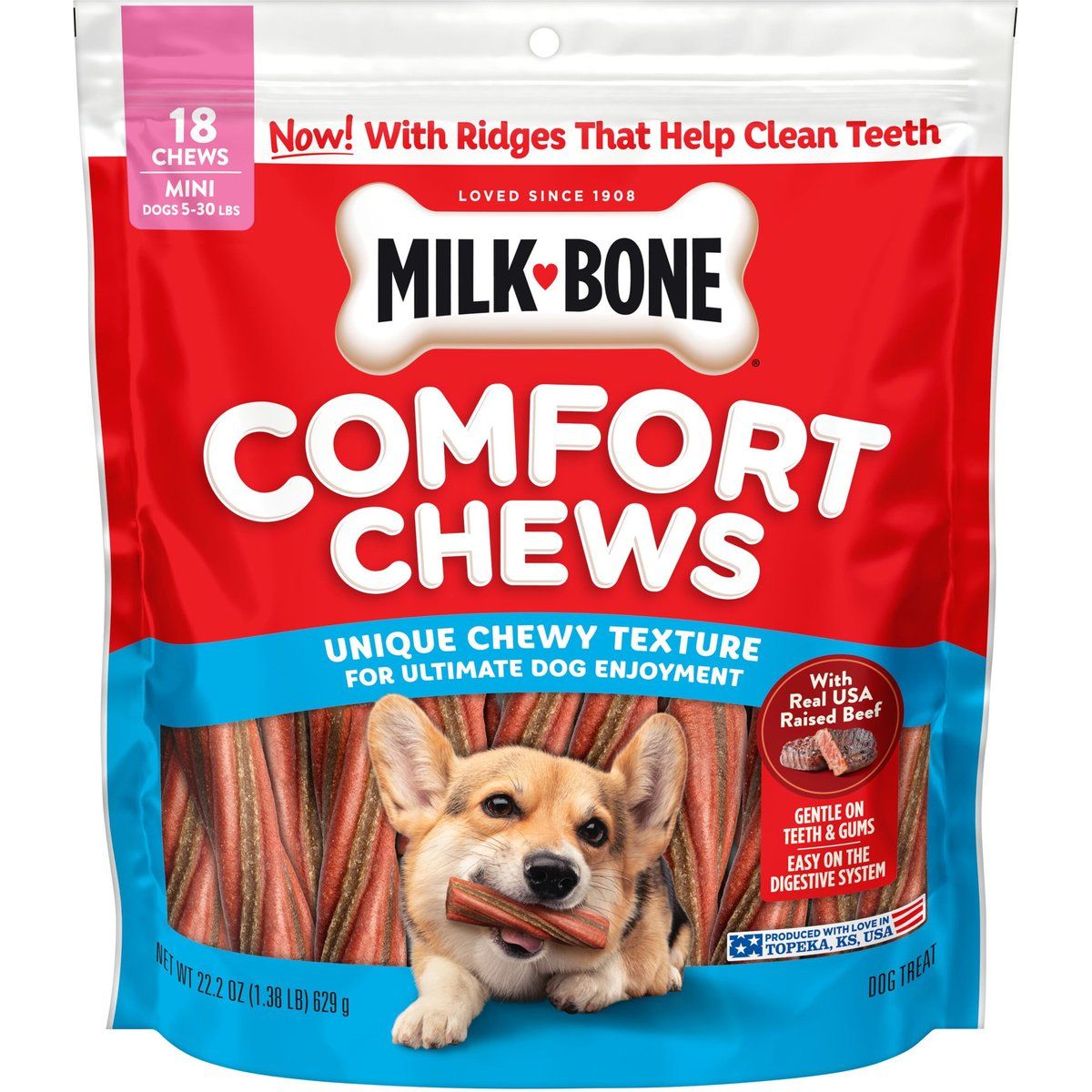 Mini Comfort Chews sabor Res. 18 chews. - Milk-Bone