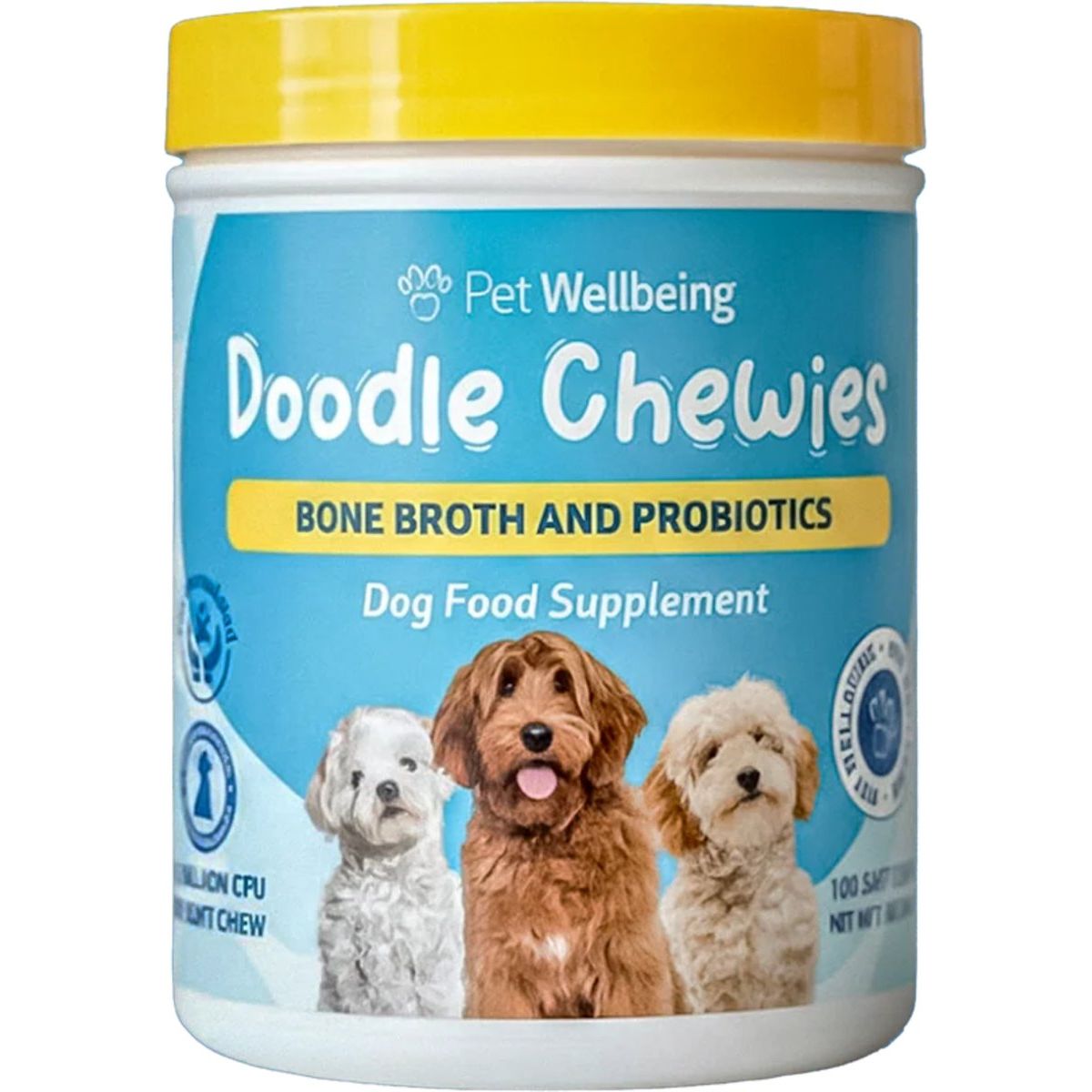 Doodle Chewies Nutrient-Rich Soft Chews Supplement for Dogs. 200 g / 100 chews. - Pet Wellbeing