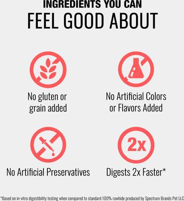 Long-Lasting Large Rolls Venison Rawhide Chew Dog Treats, 2 count