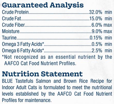 Tastefuls Indoor Salmon & Brown Rice Adult Dry Cat Food, 3-lb bag