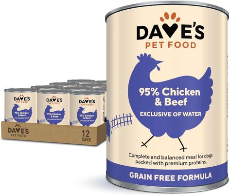 95% Premium Turkey & Chicken Pate Limited Ingredient Grain-Free Canned Wet Dog Food, 12.5-oz can, case of 12
