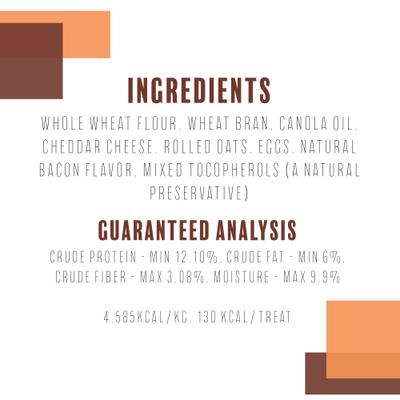 Galletas crujientes de queso cheddar y tocino para perros, 24 unidades