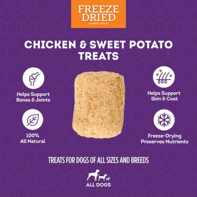 Chicken & Sweet Potato with Collagen Freeze-Dried Dog Treats, 3-oz cube