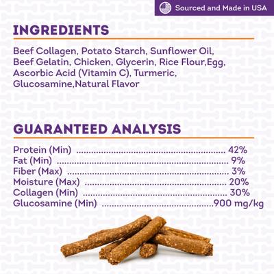 Collagen Smart Sitcks Chicken & Sweet Potato Flavor Dog Chews, 9-oz bag