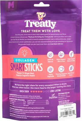 Collagen Smart Sitcks Salmon Flavor Dog Chews, 9-oz bag