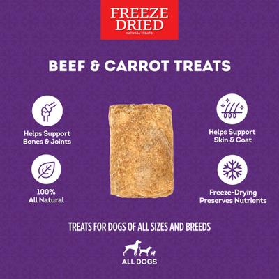 Beef & Carrot with Collagen Freeze-Dried Dog Treats, 3-oz cube