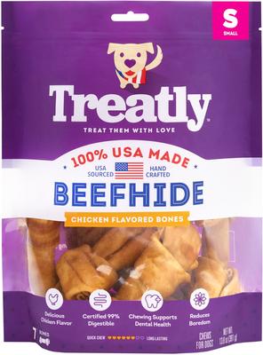 USA Beefhide Bones 5 to 6-in Chicken Flavor Dog Chews, 7 count