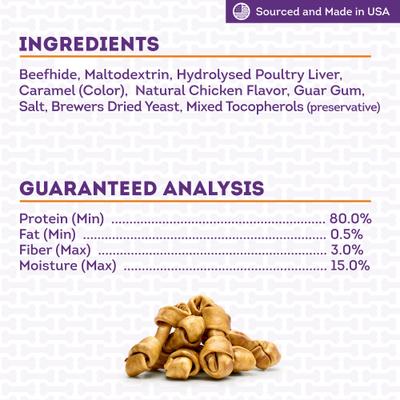 USA Beefhide Bones 5 to 6-in Chicken Flavor Dog Chews, 7 count