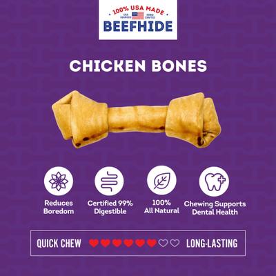 USA Beefhide Bones 9 to 10-in Chicken Flavor Dog Chews
