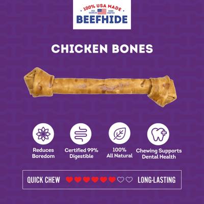 USA Beefhide Bones 15 to 17-in Chicken Flavor Dog Chews