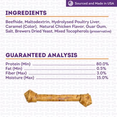 USA Beefhide Bones 15 to 17-in Chicken Flavor Dog Chews