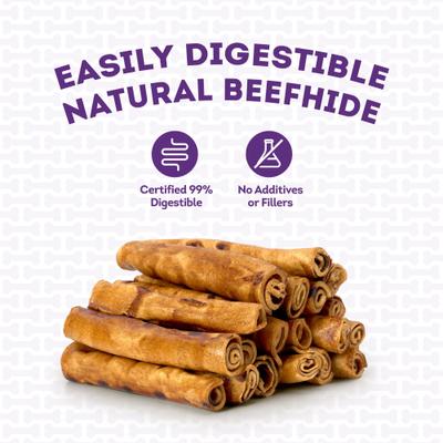 USA Beefhide Chip Rolls 5 to 6-in Peanut Butter Flavor Dog Chews, 20 count