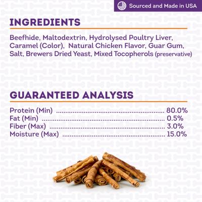 USA Beefhide Chip Rolls 5 to 6-in Chicken Flavor Dog Chews, 22 count