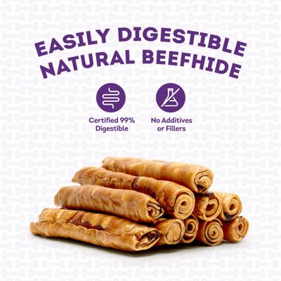 USA Beefhide Rolls 8 to 9in Peanut Butter Flavor Dog Chews, 10 count