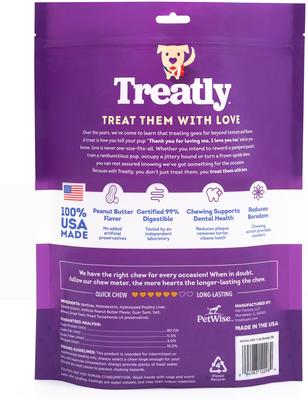 USA Beefhide Braids 7 to 8-in Peanut Butter Flavor Dog Chews, 7 count