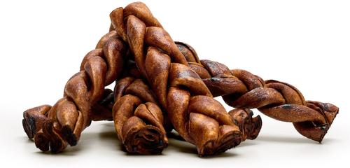 USA Beefhide Braids 7 to 8-in Peanut Butter Flavor Dog Chews, 7 count