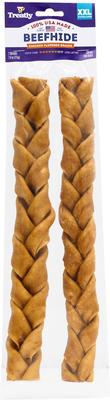 USA Beefhide Braids 12 to 13-in Chicken Flavor Dog Chews, 2 count