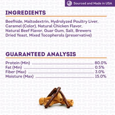 USA Beefhide Large Assorted Chicken & Beef Flavor Dog Chews, 6 count