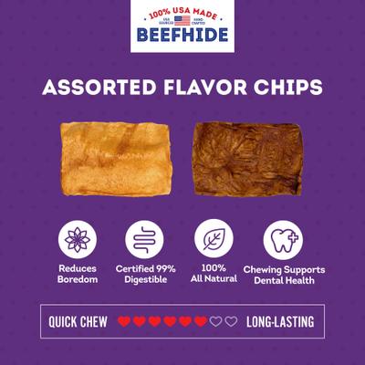 USA Beefhide Chips Chicken & Beef Flavor Dog Chews, 12-oz bag