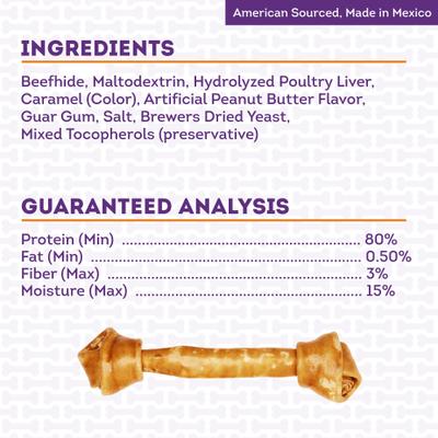 American Beefhide Bones 12 to 13-in Peanut Butter Flavor Dog Chews