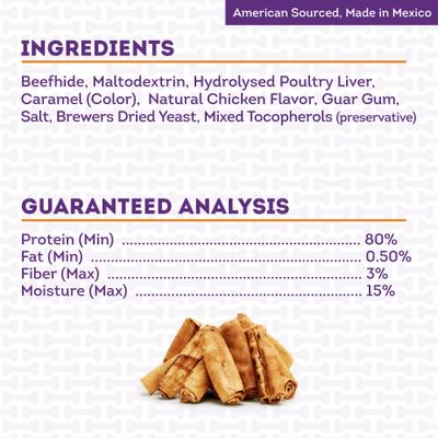American Sourced Beefhide Rolls 4 to 5-in Chicken Flavor Dog Chews, 16 count