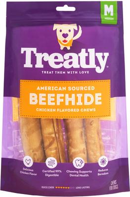 American Sourced Beefhide Rolls 6 to 7-in Chicken Flavor Dog Chews, 4 count