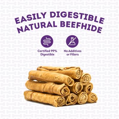 American Sourced Beefhide Rolls 8 to 9-in Chicken Flavor Dog Chews, 10 count