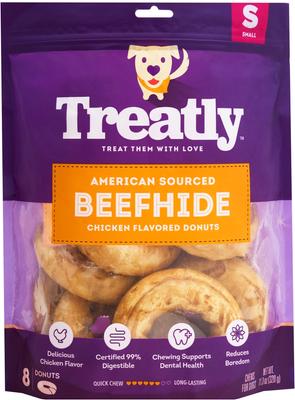 American Sourced Beefhide Donut 3 to 4-in Chicken Flavor Dog Chews, 8 count