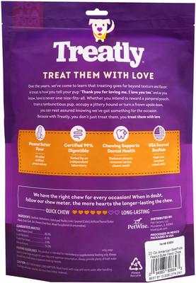 American Sourced Beefhide Chips Peanut Butter Flavor Dog Chews, 22-oz bag
