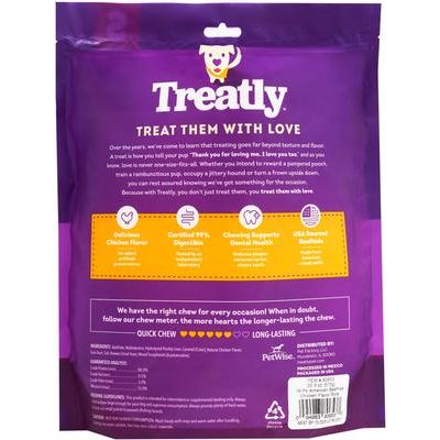 Masticables para perros con sabor a pollo y chips de piel de res de origen americano, bolsa de 22 oz