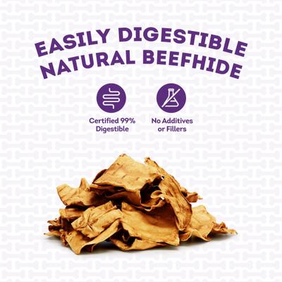 Masticables para perros con sabor a pollo y chips de piel de res de origen americano, bolsa de 22 oz